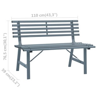 Tuinbank 110 cm staal grijs 7