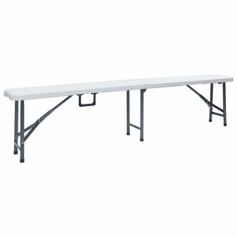 Tuinbanken inklapbaar 2 st 180 cm HDPE wit 2