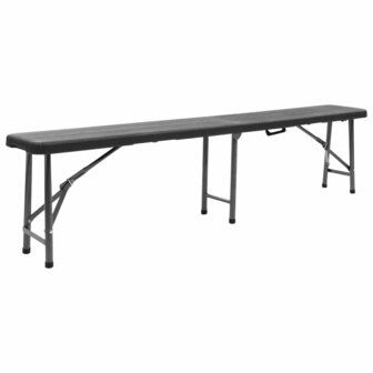 Tuinbanken inklapbaar 2 st 180 cm HDPE zwart 2