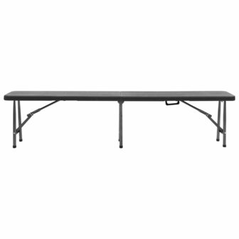 Tuinbanken inklapbaar 2 st 180 cm HDPE zwart 3