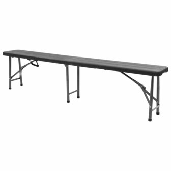 Tuinbanken inklapbaar 2 st 180 cm HDPE zwart 4