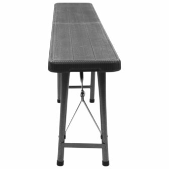 Tuinbanken inklapbaar 2 st 180 cm HDPE zwart 5