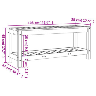 Tuinbank 108x35x45 cm massief grenenhout 9