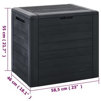 Tuinbox 58,5x46x55 cm polypropeen antracietkleurig 9