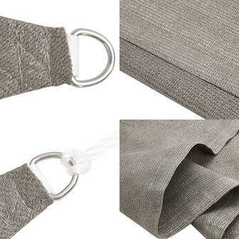 Zonnezeil 160 g/m&sup2; driehoekig 3,6x3,6x3,6 m HDPE lichtgrijs 6