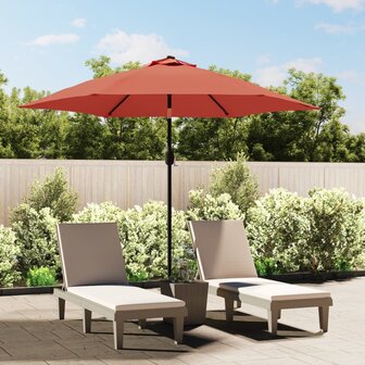 Parasol met metalen paal 300 cm terracottakleurig 1