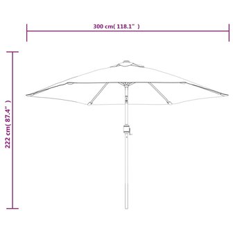 Parasol met metalen paal 300 cm terracottakleurig 8