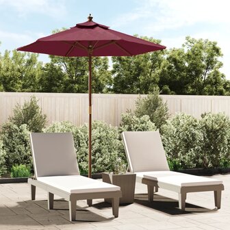 Parasol met houten paal 196x231 cm bordeauxrood 1