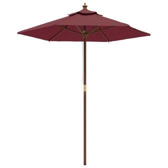 Parasol met houten paal 196x231 cm bordeauxrood 2
