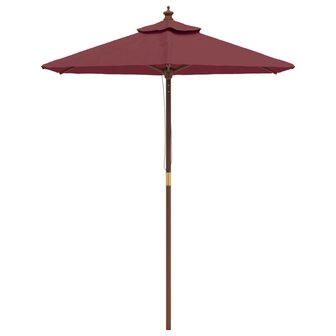 Parasol met houten paal 196x231 cm bordeauxrood 3