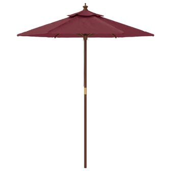 Parasol met houten paal 196x231 cm bordeauxrood 4