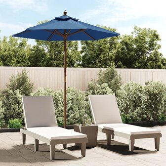 Parasol met houten paal 196x231 cm azuurblauw 1