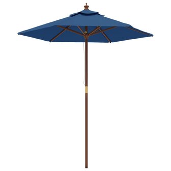 Parasol met houten paal 196x231 cm azuurblauw 2