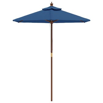 Parasol met houten paal 196x231 cm azuurblauw 3