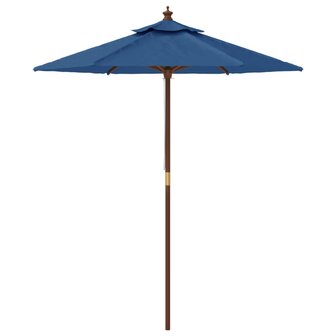 Parasol met houten paal 196x231 cm azuurblauw 4