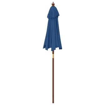 Parasol met houten paal 196x231 cm azuurblauw 5