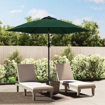 Parasol met stalen paal 3 m groen 2