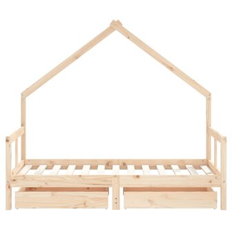 Kinderbedframe met lades 80x160 cm massief grenenhout 5
