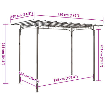 Stalen rozenboog 215 cm 5