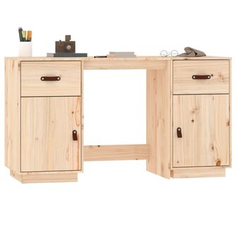Bureau met kastjes 135x50x75 cm massief grenenhout 4