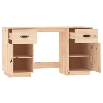 Bureau met kastjes 135x50x75 cm massief grenenhout 6