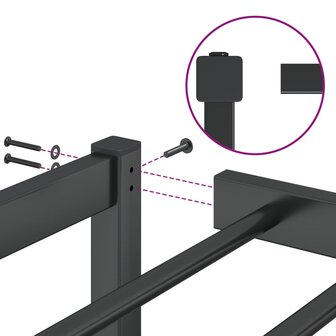 Bedframe metaal zwart 80x200 cm 8