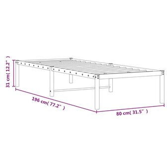 Bedframe metaal wit 75 x 190 cm 9