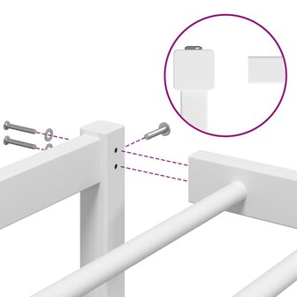 Bedframe metaal wit 100x190 cm 8
