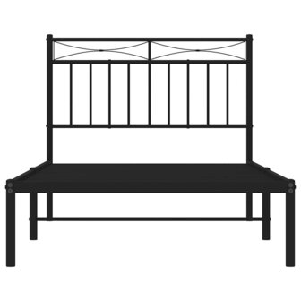 Bedframe met hoofdbord metaal zwart 100x190 cm 6