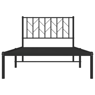 Bedframe met hoofdbord metaal zwart 100x200 cm 6
