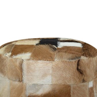 Poef rond 50x50x45 cm echt leer  6