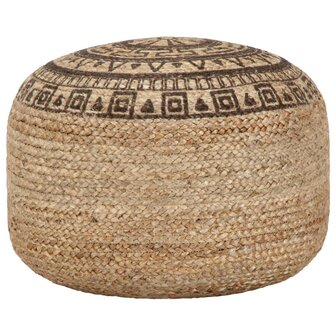 Poef handgemaakt 45x30 cm jute bruin 1