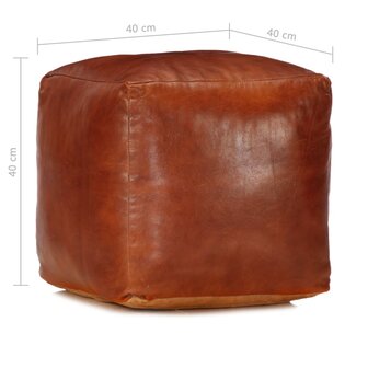 Poef 40x40x40 cm echt geitenleer tan 4