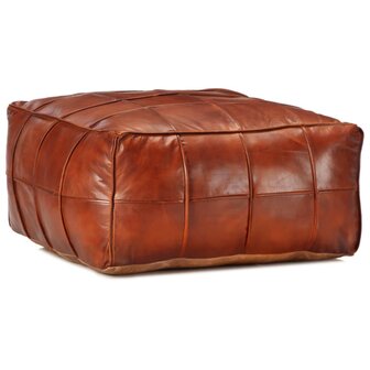 Poef 60x60x30 cm echt geitenleer tan 1