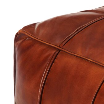 Poef 60x60x30 cm echt geitenleer tan 3