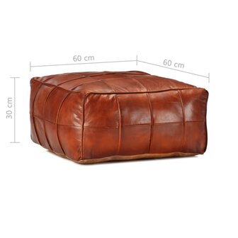 Poef 60x60x30 cm echt geitenleer tan 5