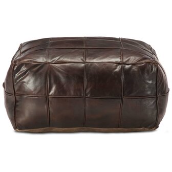 Poef 60x60x30 cm echt geitenleer donkerbruin 2