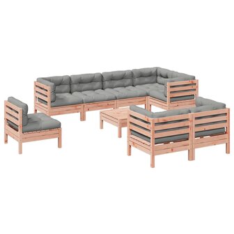 9-delige Loungeset met kussens massief douglas vurenhout 2