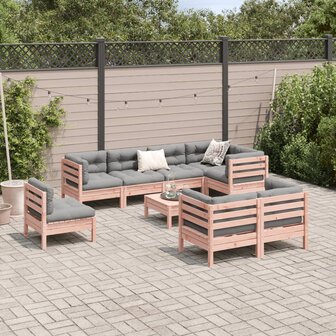 9-delige Loungeset met kussens massief douglas vurenhout 3