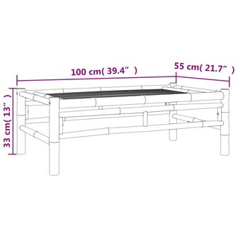Tuintafel 100x55x33 cm bamboe 7
