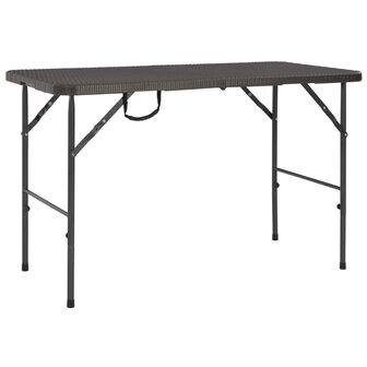 Tuintafel inklapbaar rattan look 120x60x74 cm HDPE bruin 1