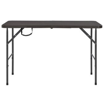 Tuintafel inklapbaar rattan look 120x60x74 cm HDPE bruin 2