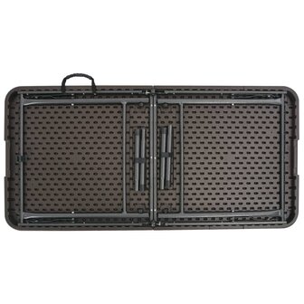 Tuintafel inklapbaar rattan look 120x60x74 cm HDPE bruin 4