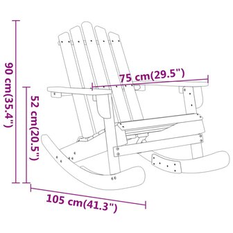 Schommelstoel Adirondack massief acaciahout 7