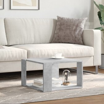 Salontafel 51,5x51,5x30 cm bewerkt hout betongrijs 3