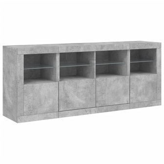 Dressoir met LED-verlichting 163x37x67 cm betongrijs 5