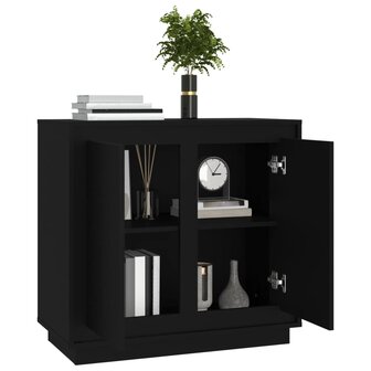 Dressoir 80x34x75 cm bewerkt hout zwart 4