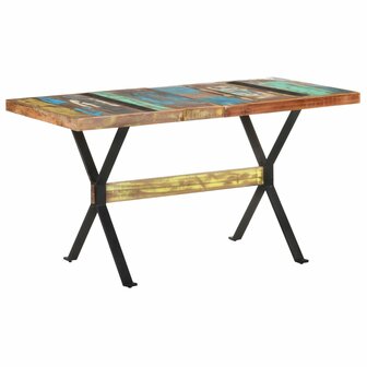 Eettafel 140x70x76 cm massief gerecycled hout 1