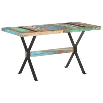 Eettafel 140x70x76 cm massief gerecycled hout 8