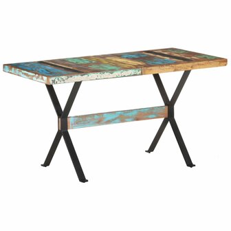 Eettafel 140x70x76 cm massief gerecycled hout 9